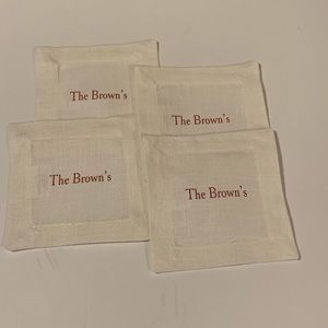 Custom made napkins/6” square/8 of them